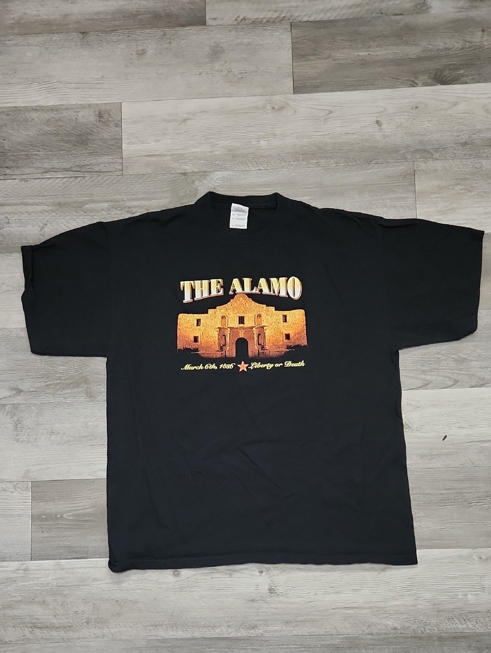 The Alamo Black Graphic Texas Novelty T-Shirt Men Women Unisex XL